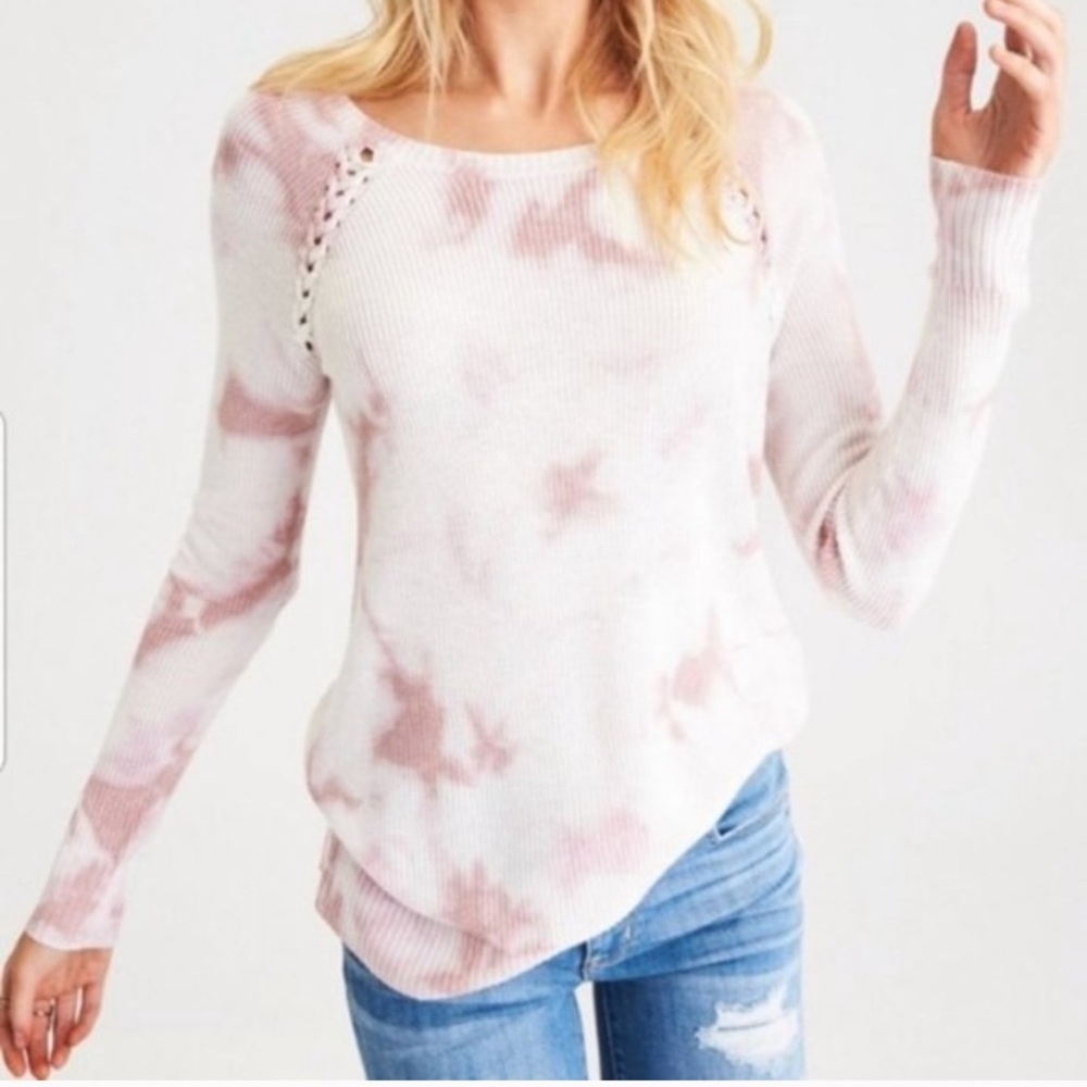 American Eagle Tie Dye Sweater Top with Braiding